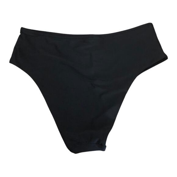 Aerie NWT Stylish Full Coverage Cheeky Bikini Bottom Solid Black Medium - Picture 5 of 12